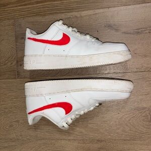 NIKE AIR FORCE 1 (AF1) Red Painted Stripe Size 9.5M 11W